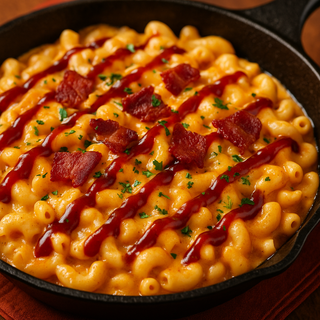 BBQ Mac & Cheese Skillet with a Cheesy Kick