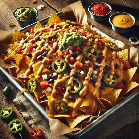 Loaded Nachos with Uncle Dan’s Sriracha Ranch