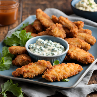 Crispy Chicken Tenders with Blue Cheese Dip