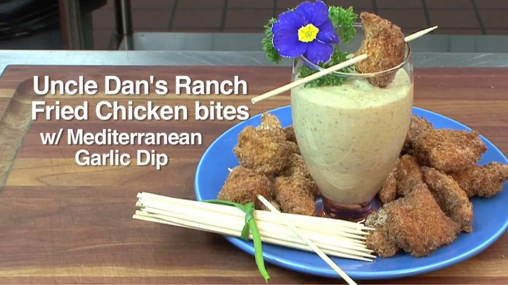 Fried Chicken Ranch Bites with Mediterranean Garlic Dip Recipe
