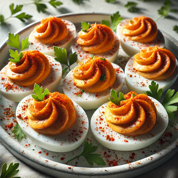 Spicy Sriracha Ranch Deviled Eggs