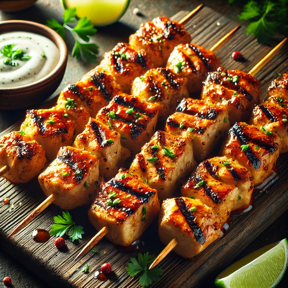 Sriracha Ranch Grilled Chicken Skewers