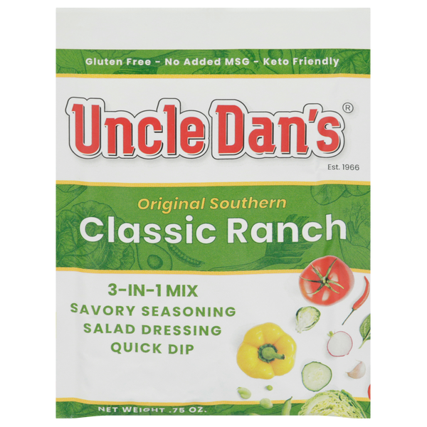 Uncle Dan's Classic Ranch Seasoning & Salad Dressing Mix, 0.75 oz