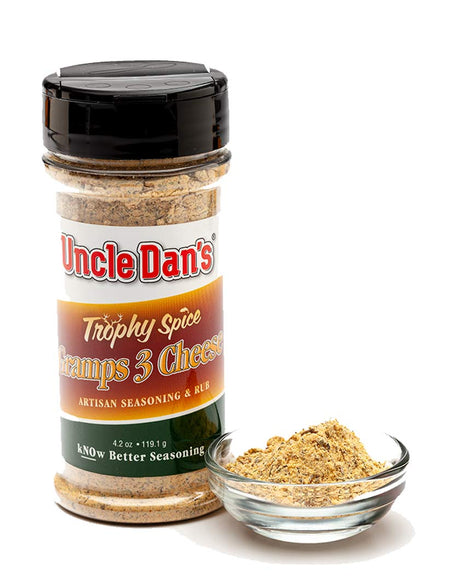 Uncle Dan's Trophy Gramps 3 Cheese 4oz Shaker Bottle With Spice Bowl