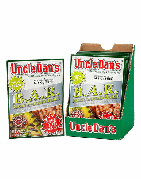Uncle Dan's Bacon Avocado Ranch Single Case With Single Packet Front View